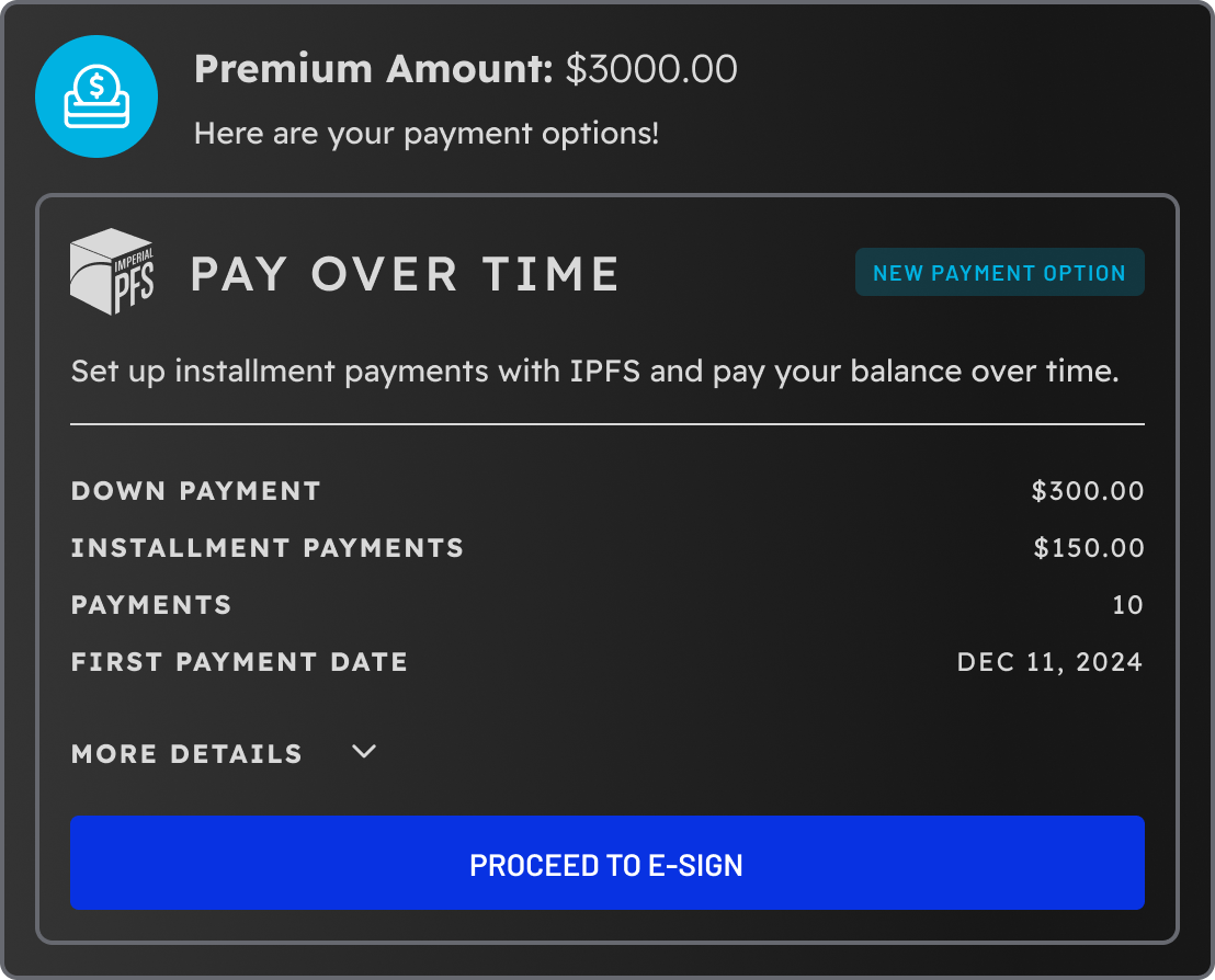 Payment Options Placeholder