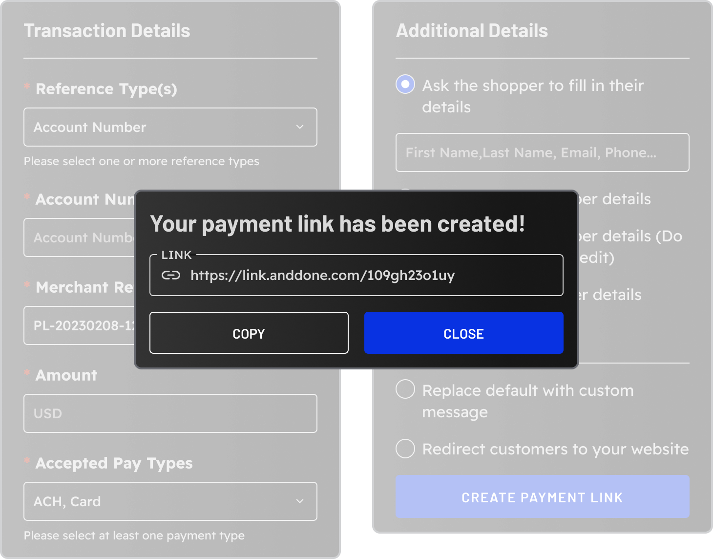 Payment Options Placeholder