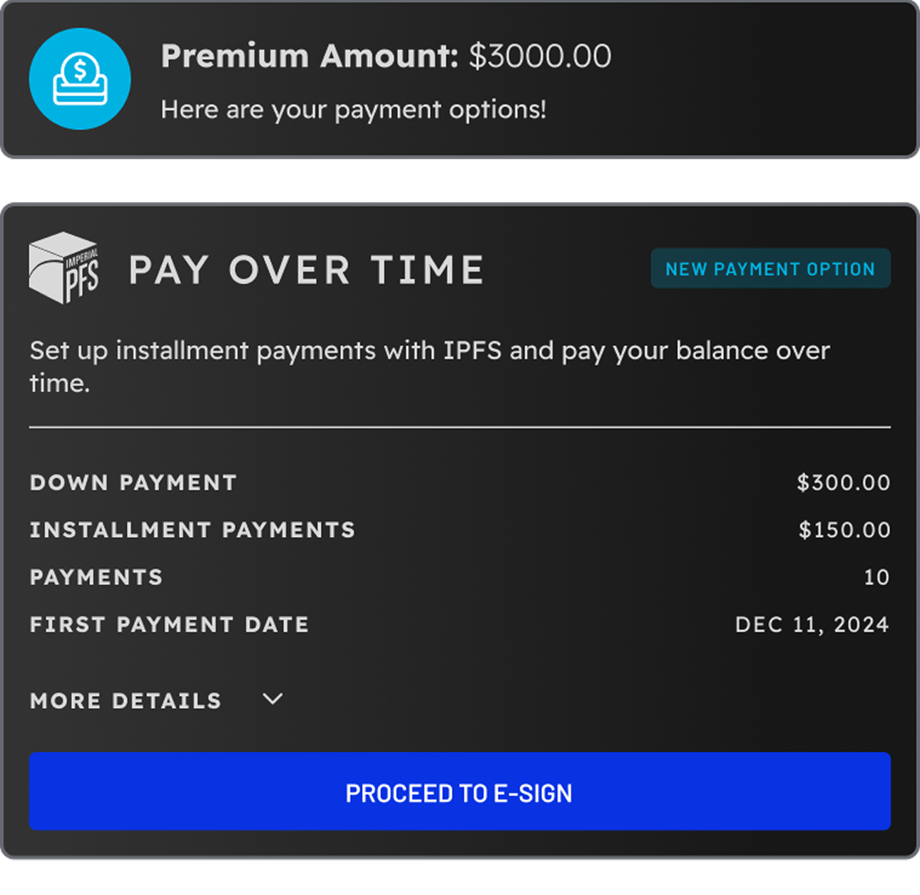 Premium Payments Placeholder